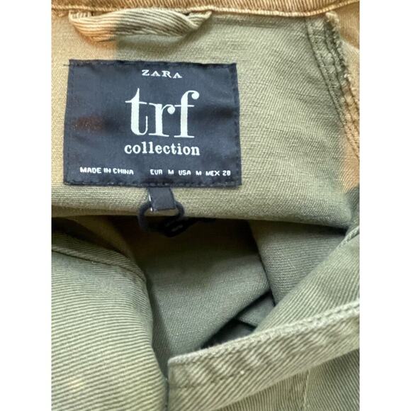 TRF by Zara Oversize Green Denim Chore Jacket Size Medium - Picture 4 of 4